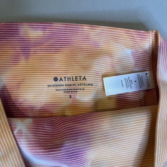 Athleta Small Salutation Stash Pocket II Capri Yoga Fitness Leggings - Picture 10 of 10